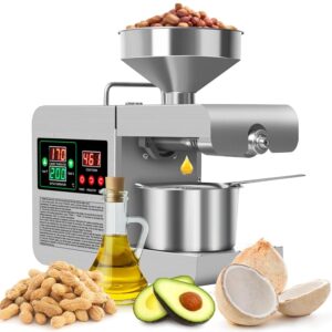 850W Electrical Oil Press Machine – Computerized Oil Extractor for House and Industrial Use, Appropriate for Scorching & Chilly Urgent Olive, Peanut, Sesame, Canola, Sunflower Oils