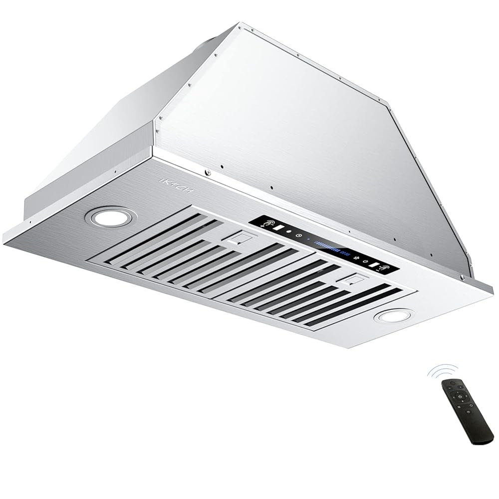 IKTCH 30-Inch Convertible Vary Hood – 900 CFM, Ducted/Ductless, Stainless Metal Kitchen Vent with 4-Pace Gesture Management & Contact Panel (Mannequin IKB01-30)