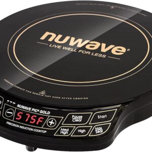 Nuwave Gold Precision Induction Cooktop – Transportable and Highly effective with 8” Heating Coil, Adjustable Temperature from 100°F to 575°F, 3 Wattage Choices, and 12” Warmth-Resistant…