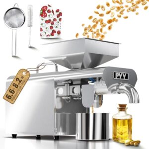 PYY Oil Press Machine – 750W Twin Temperature Oil Extractor for Peanuts, Sesame, Sunflower Seeds, Coconut, and Soybeans, Computerized Electrical Natural Oil Maker