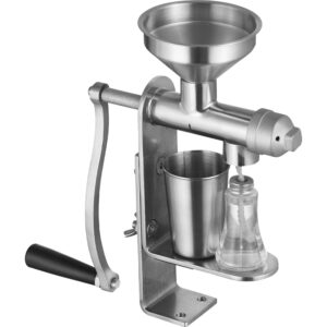 VEVOR Stainless Metal Guide Oil Press Machine, Straightforward-to-Clear Removable Oil Extractor for House Use, Excellent for Extracting Oil from Peanuts, Sesame Seeds, and Extra